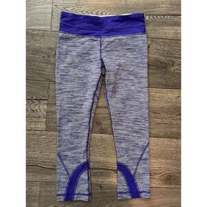Lululemon Leggings Womens 4 Purple Crop Gym Training Yoga Running Pocket 20" EUC